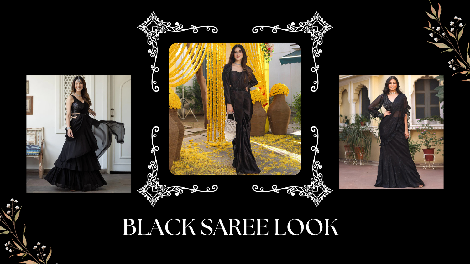 Get the Stunning Black Saree Look for Farewell