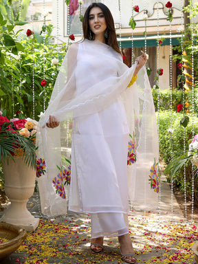 White Embroidered Kurta Set