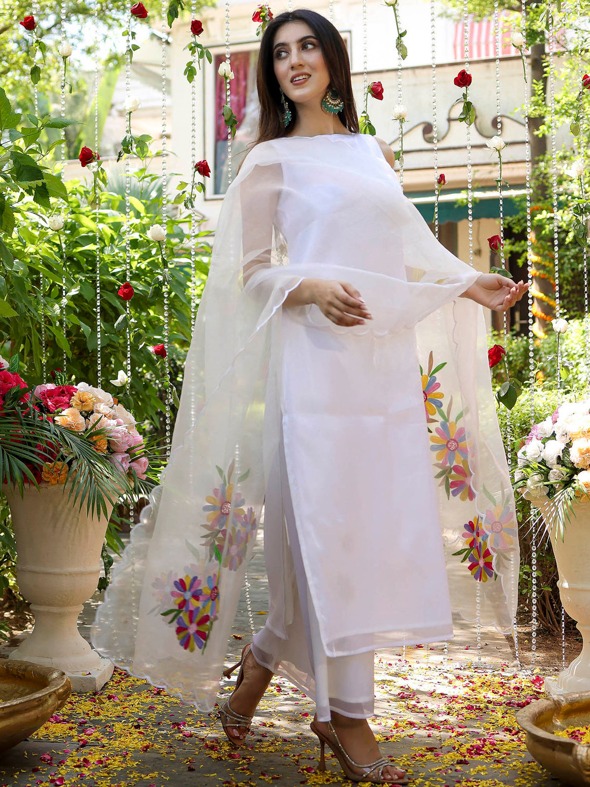 White Embroidered Kurta Set