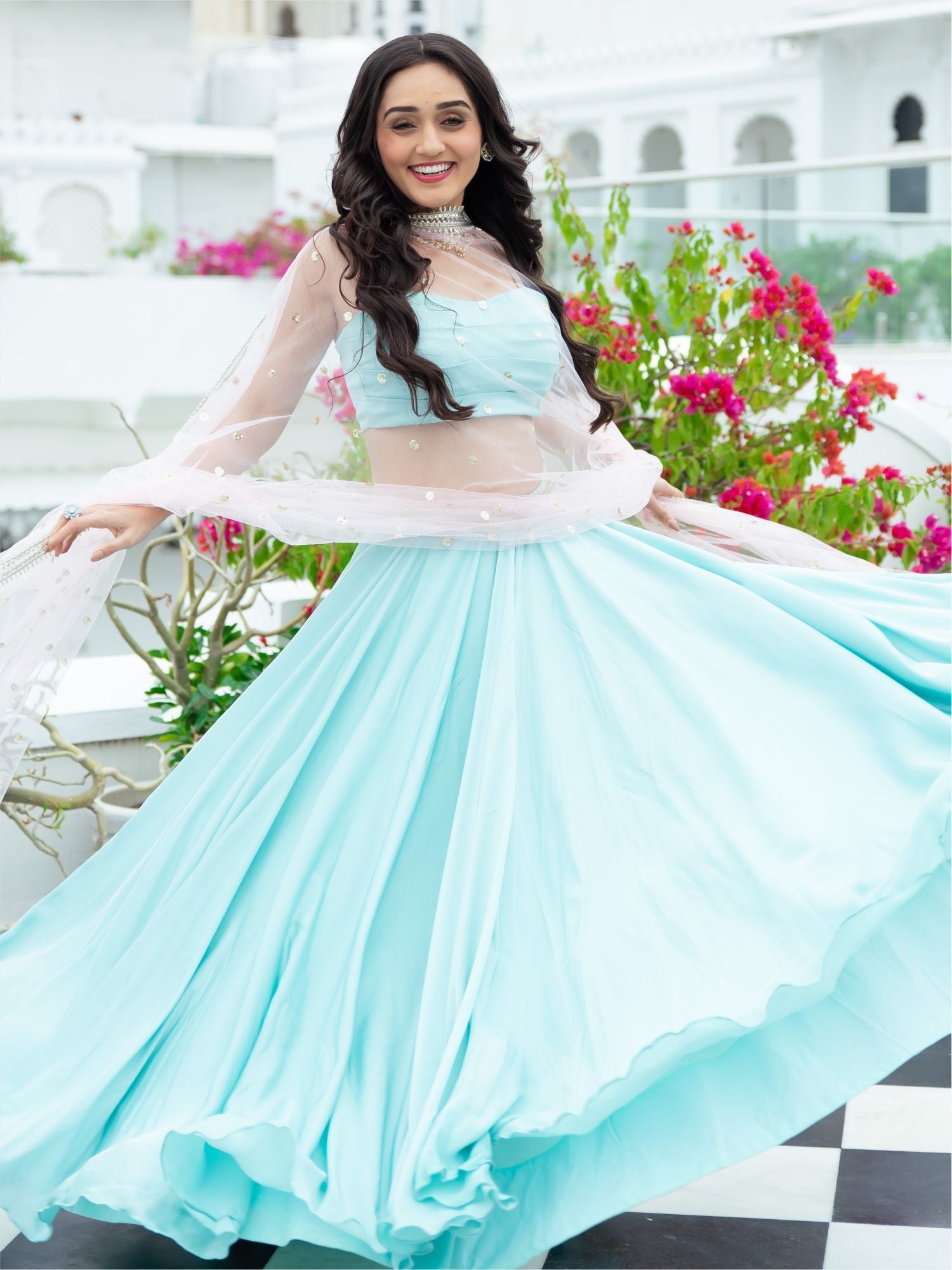 Sky Blue Lehenga Set