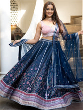 Printed Silk Lehenga Choli Set