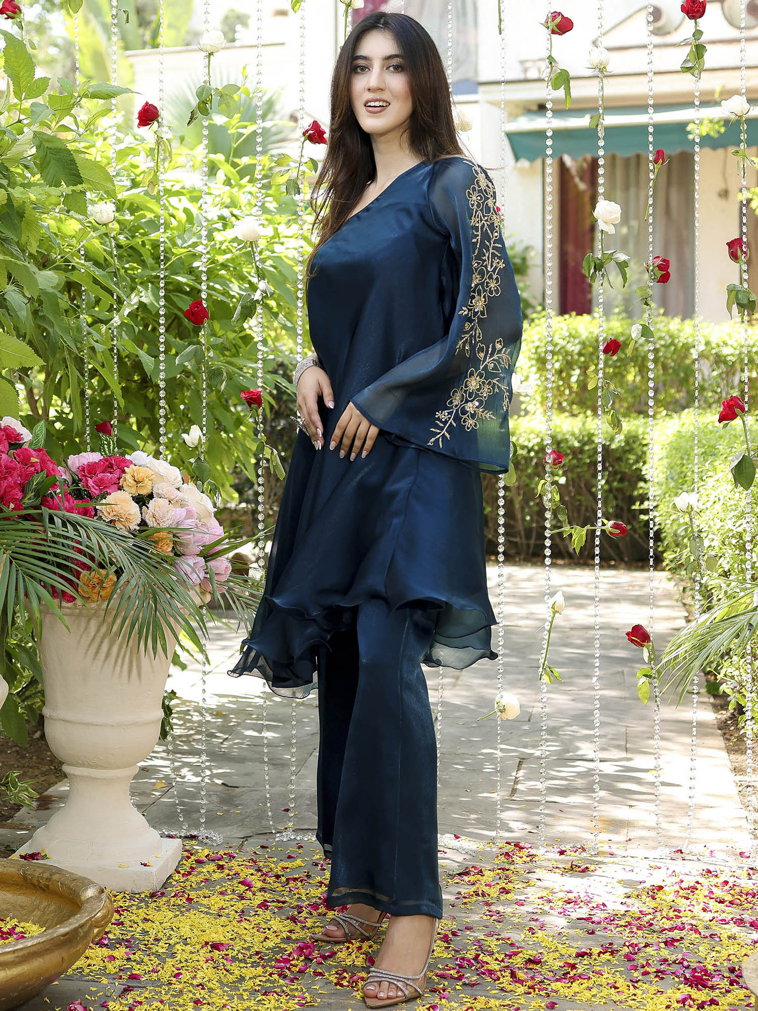 Peacock Green Kurta and Bootcut Pant