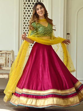 Green and Pink Lehenga