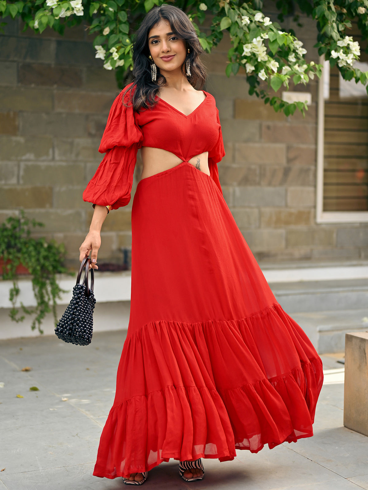 Kristina Red long Dress