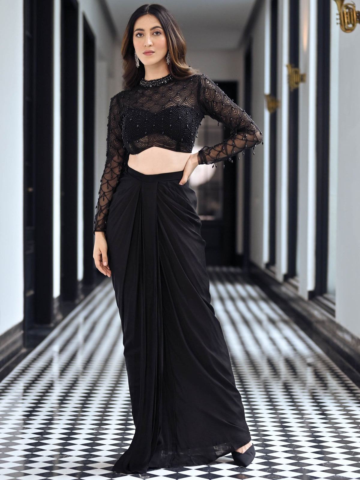 Crystal Couture Black Drape Set