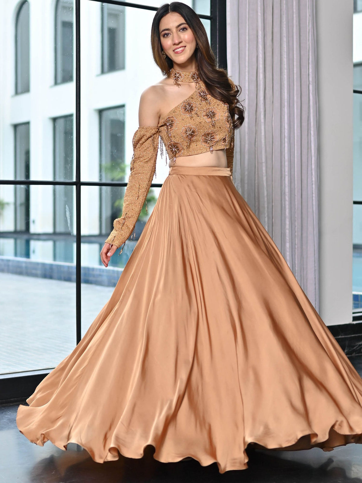 Crystal Couture Brown lehenga set