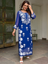 Blue Georgette Embroidery Kurta Set