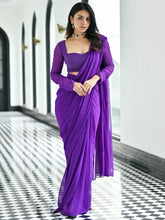 Noor Purple Predraped Saree