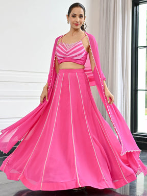 Noor Barbie Pink Lehenga Set