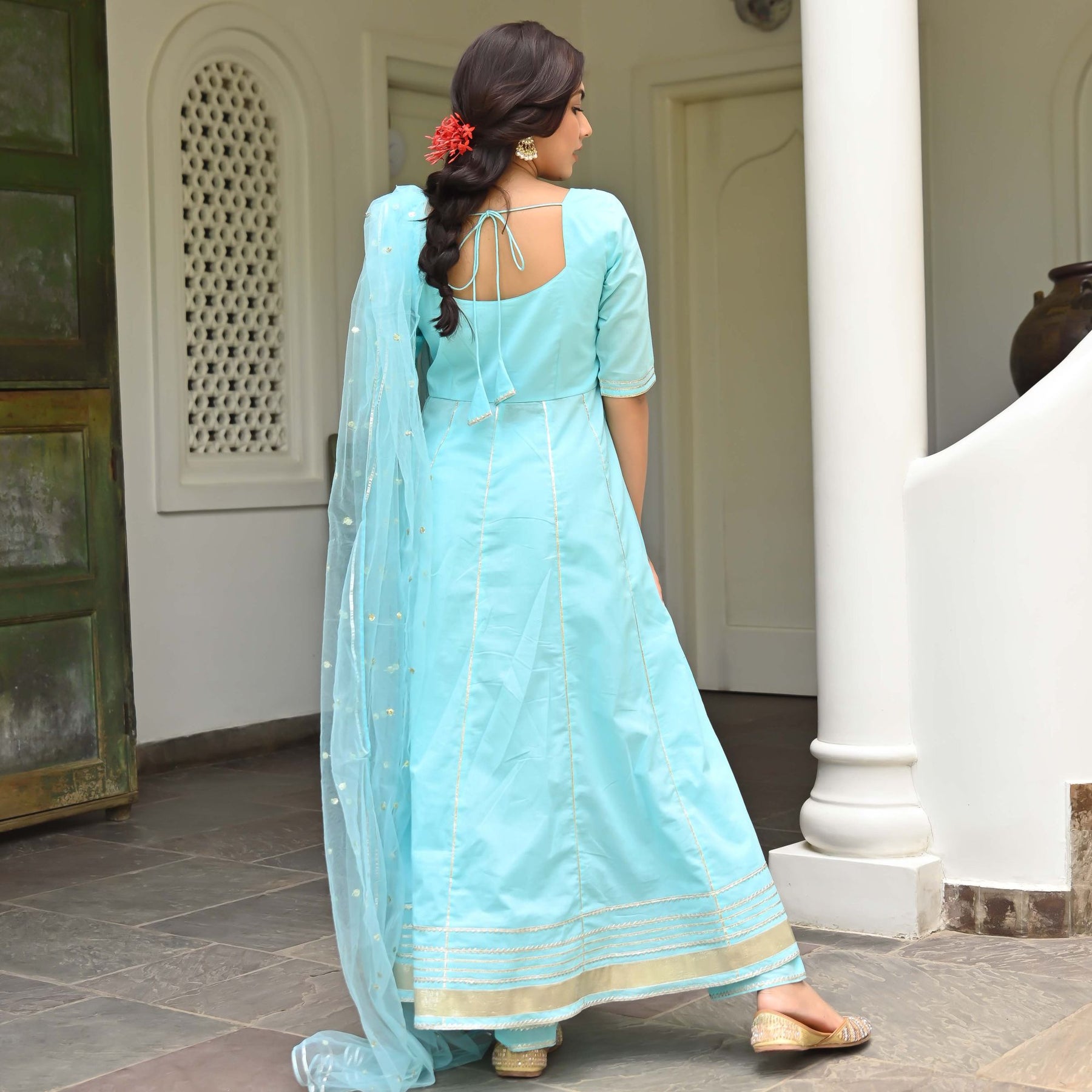 Sky Blue Anarkali Set