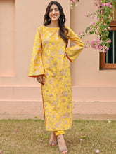 Yellow Velvet Kurta Set