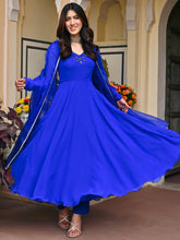 Eletric Blue Mirror Anarkali Set