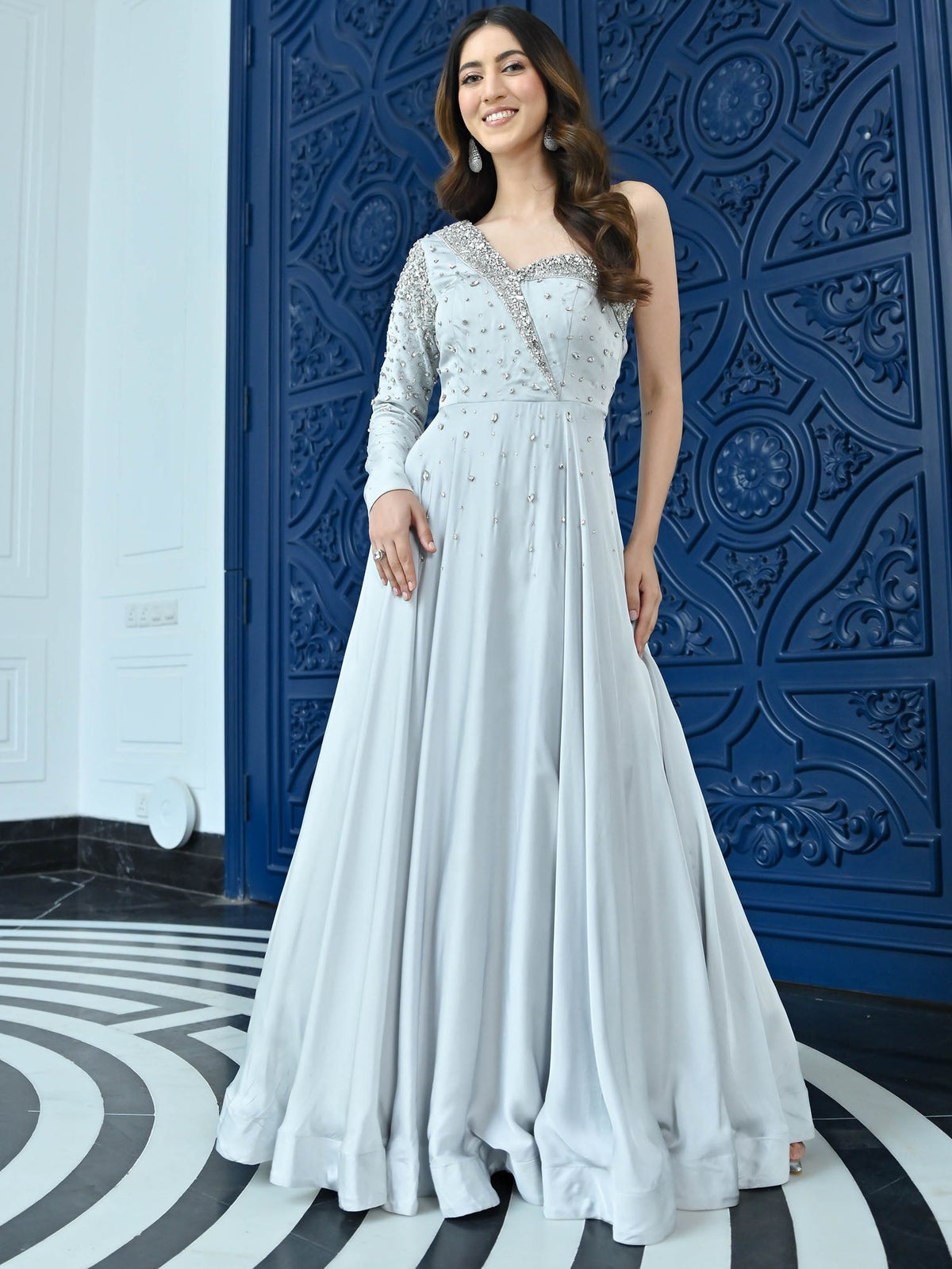 Crystal Couture Silver long gown