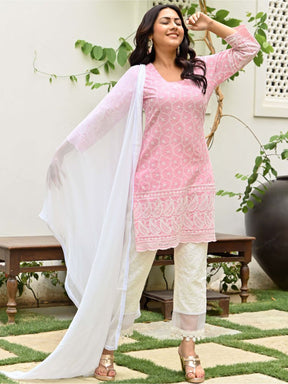 Pink Embroidered Kurta Set