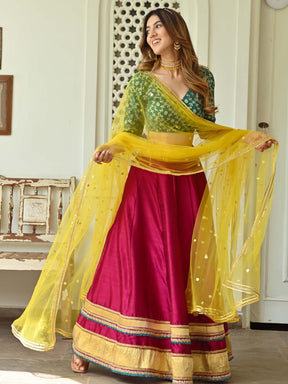 Green and Pink Lehenga