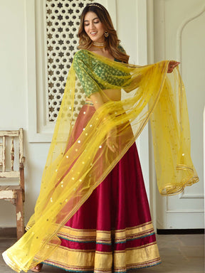 Green and Pink Lehenga