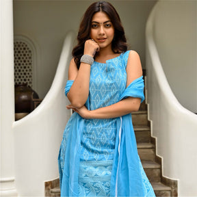 Sky Blue Embroidered Kurta Set