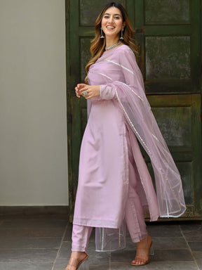 Lilac Silk Kurta Set