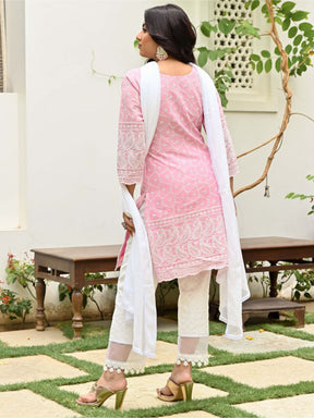 Pink Embroidered Kurta Set