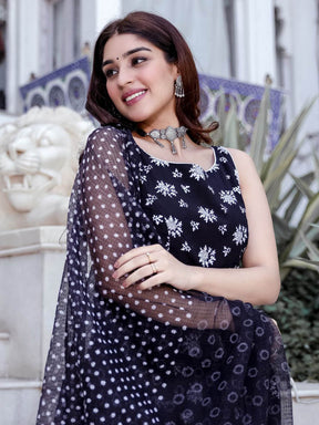 Black Block Printed Kurta Set