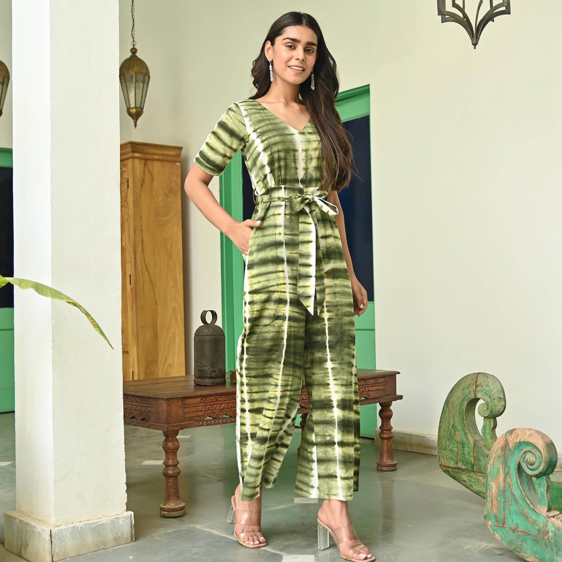 Green Shibori Jumpsuit