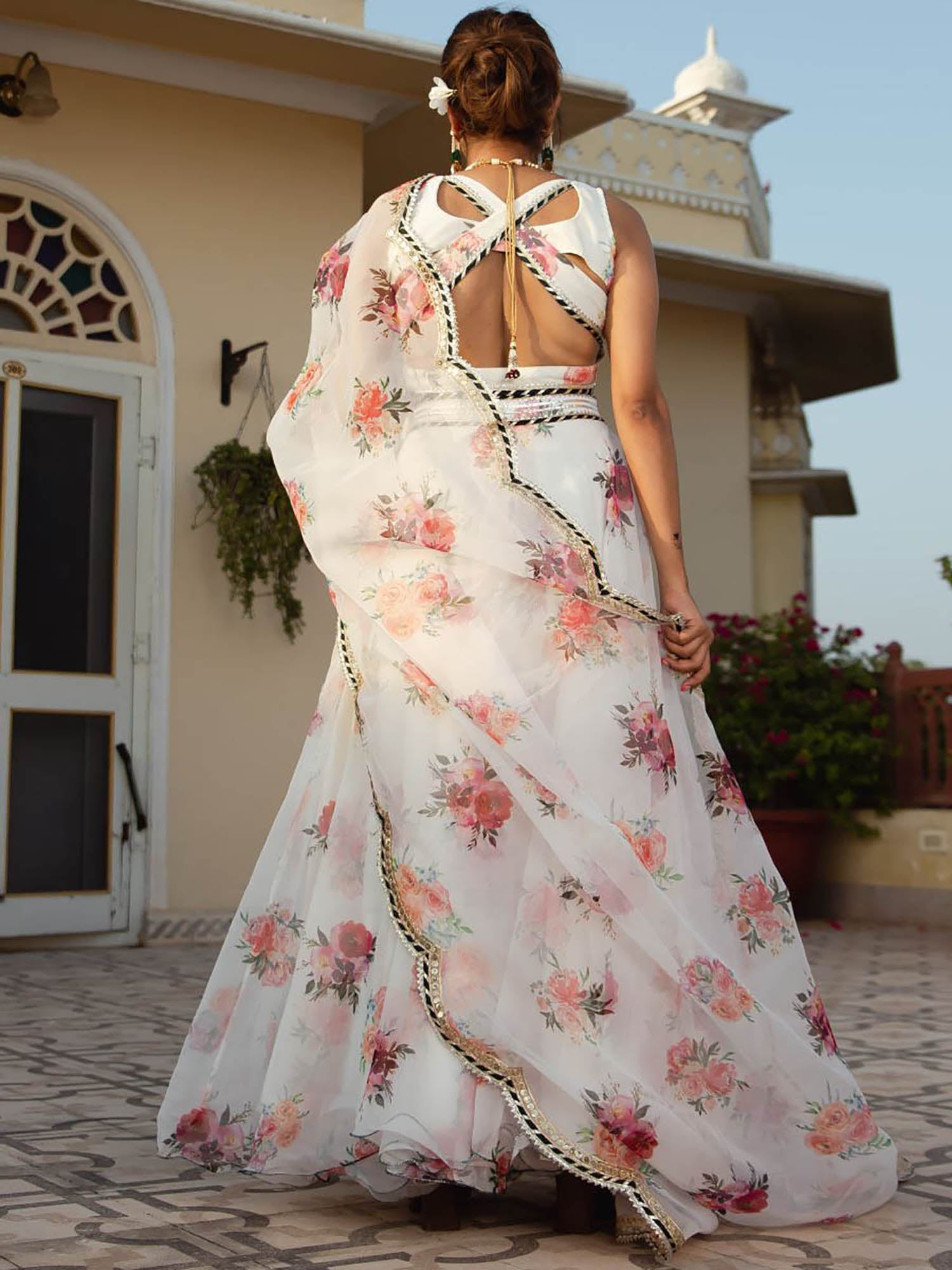 White Organza Lehenga Set