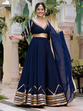 Blue Lace Lehenga Set