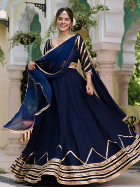 Blue Lace Lehenga Set