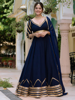 Blue Lace Lehenga Set