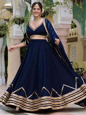 Blue Lace Lehenga Set