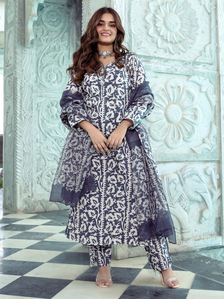 Blue Kurta Set Without Dupatta