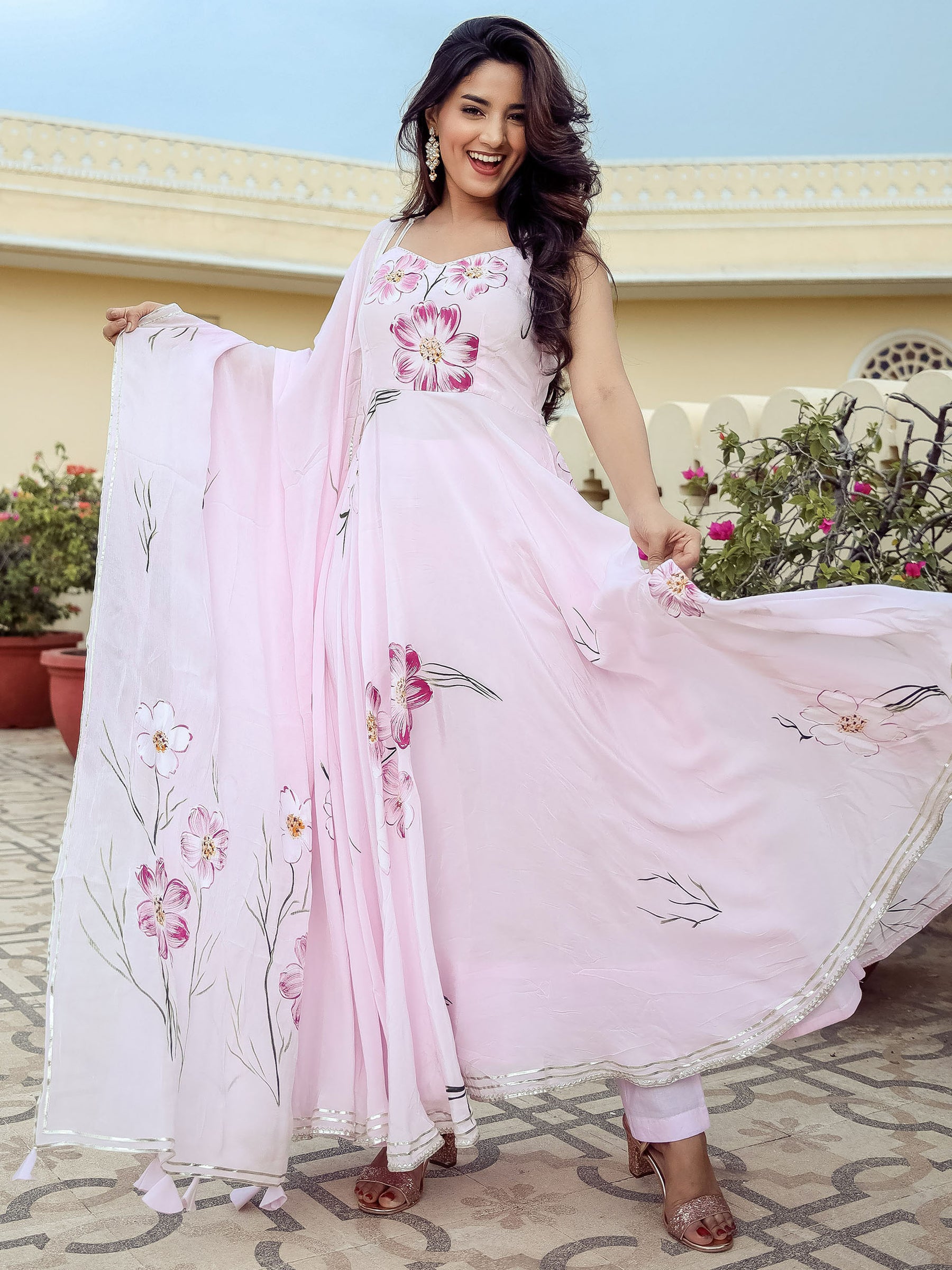 Blush Pink Anarkali Set