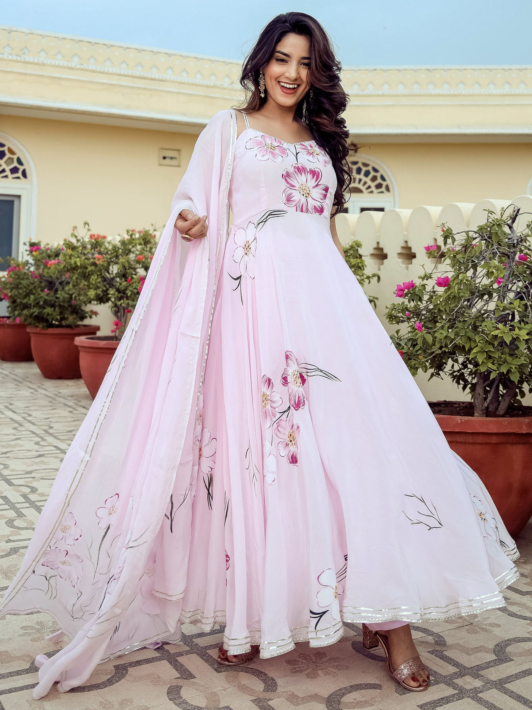 Blush Pink Anarkali Set