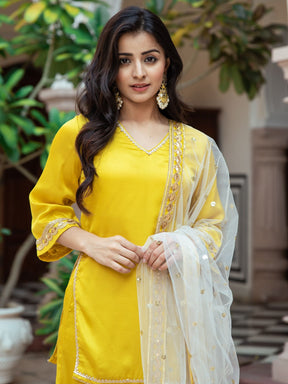 Yellow Silk Gharara Set