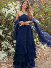 Blue Georgette Lehenga