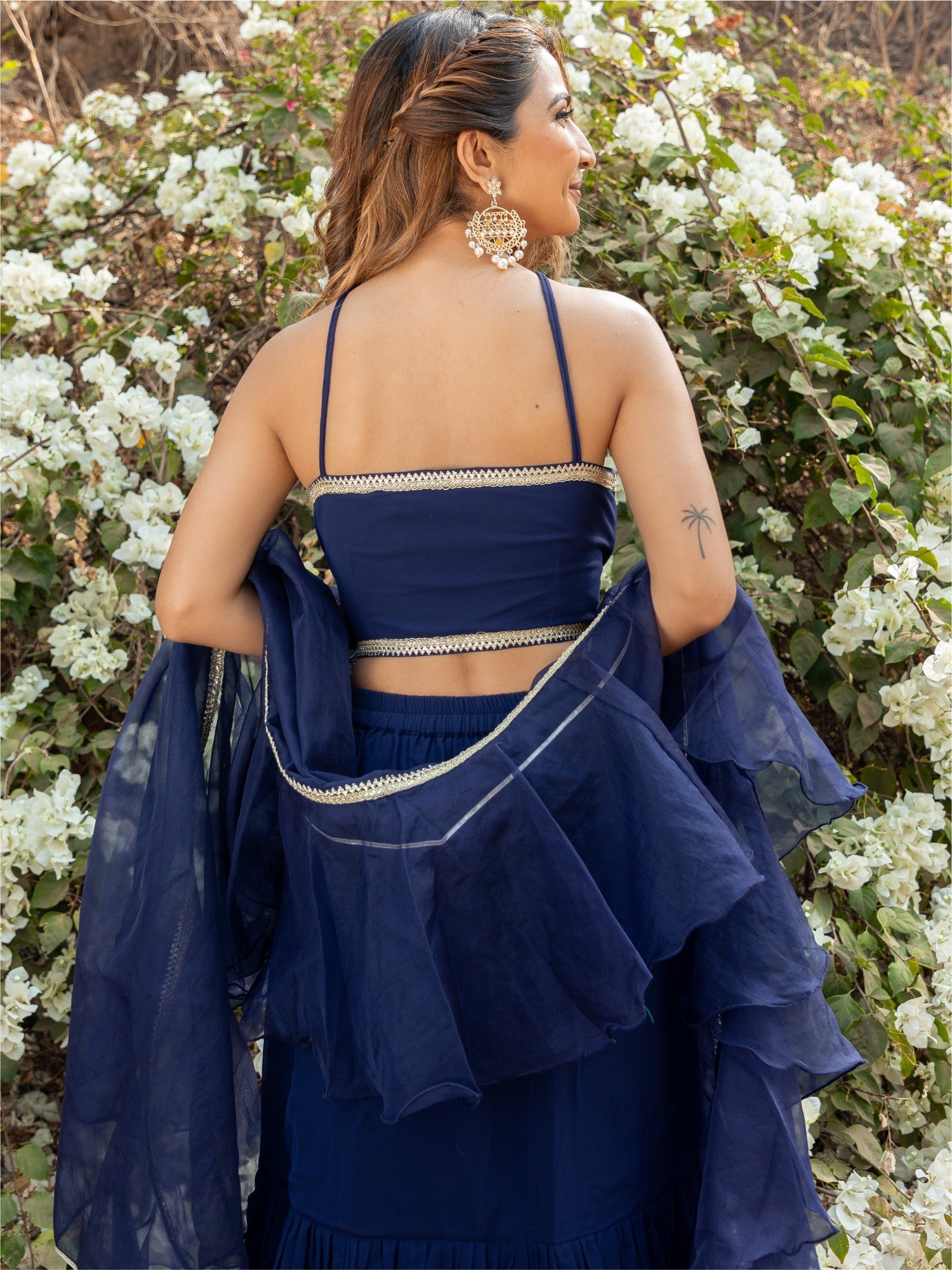 Blue Georgette Lehenga