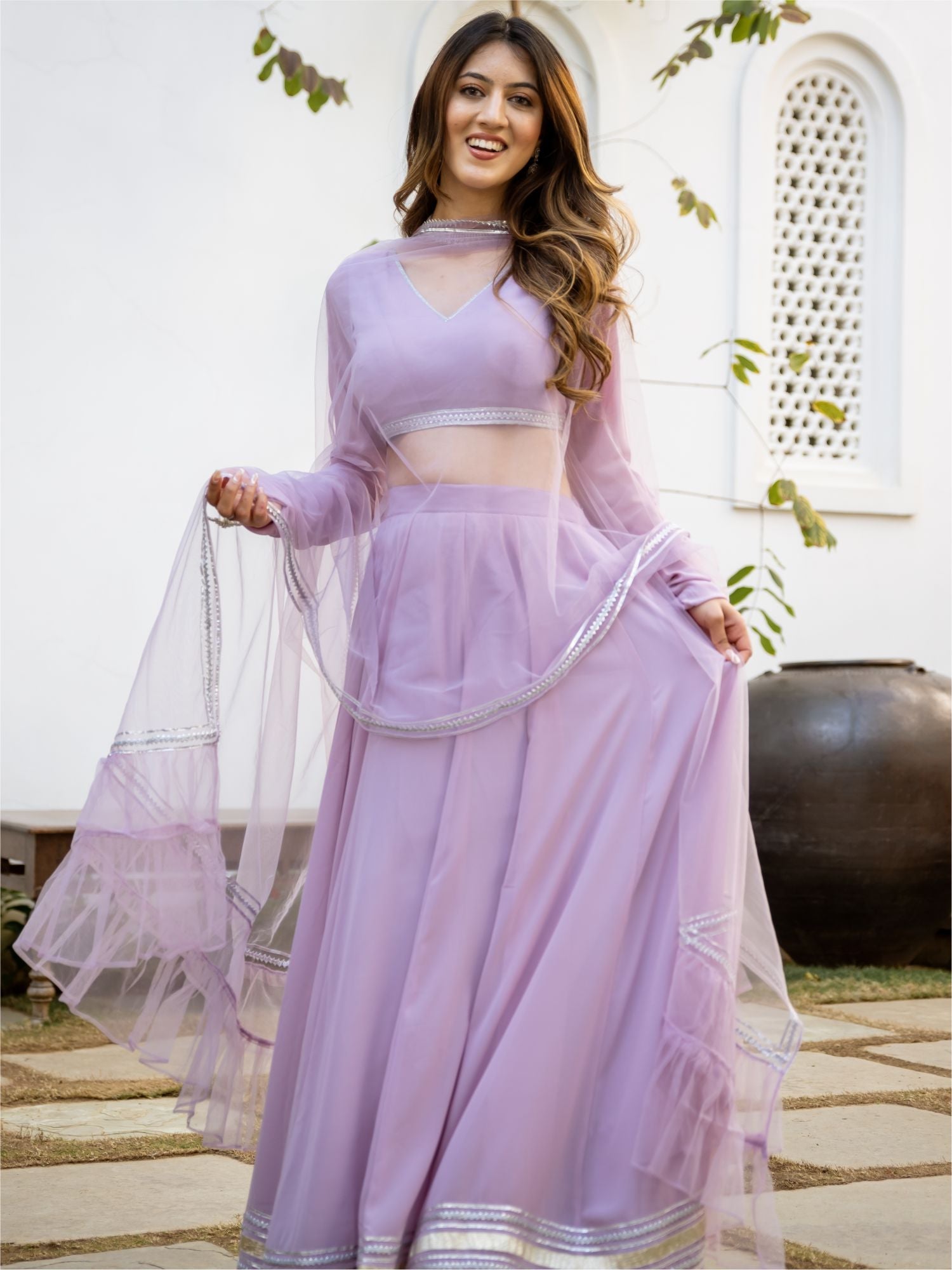 Lavender Gota Lehenga Choli Set