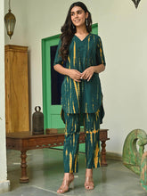 Dark Green Shibori Kurta Set