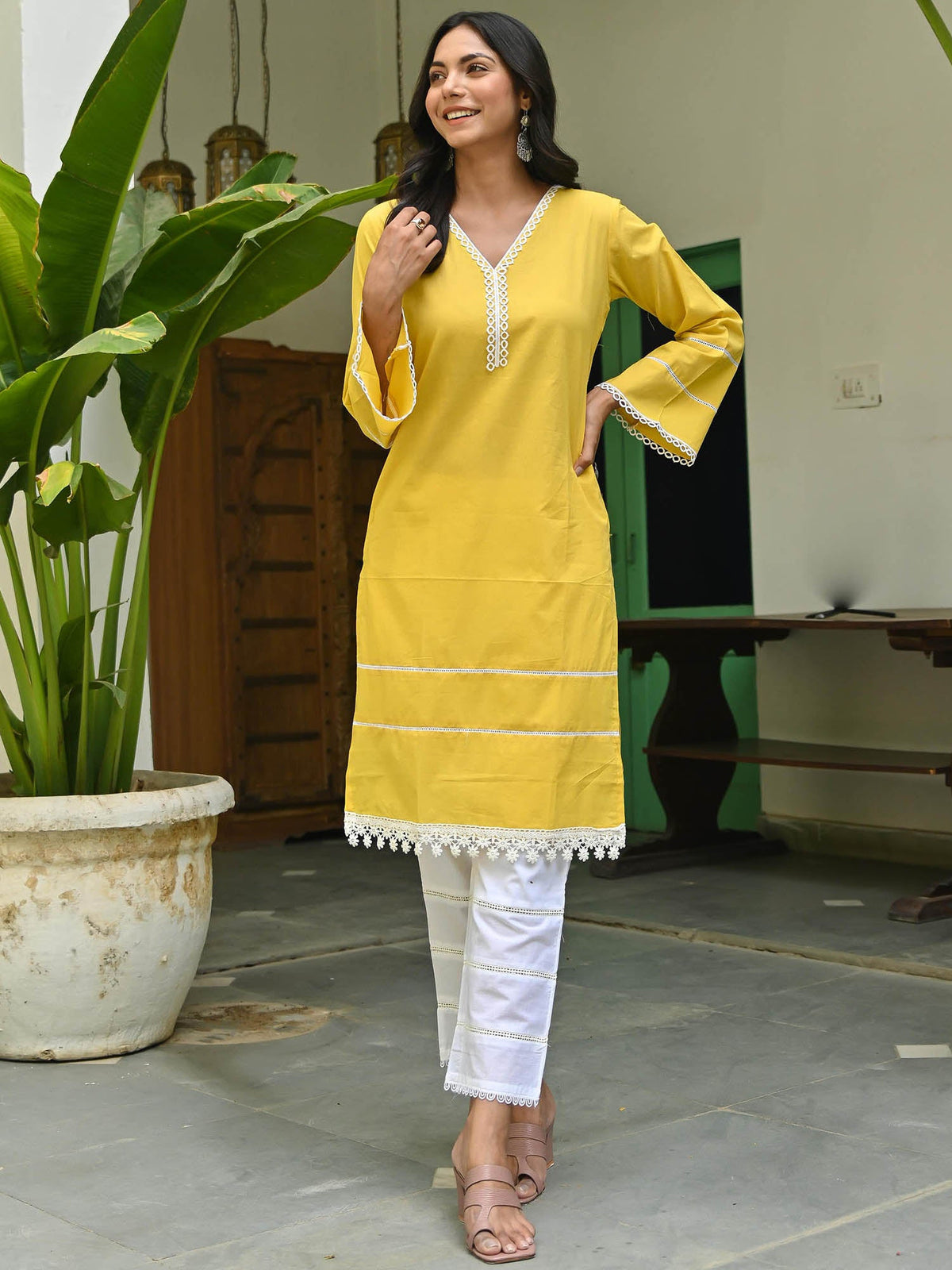 Mustard Yellow Kurta Set