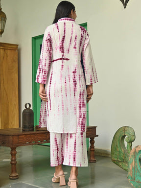 Pink Cotton Shibori Kurta Set