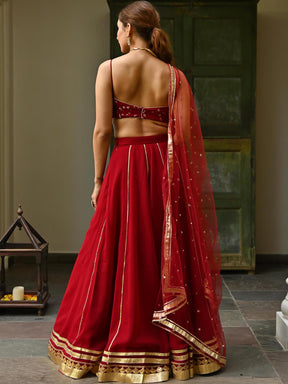 Maroon Gota Lehenga Set