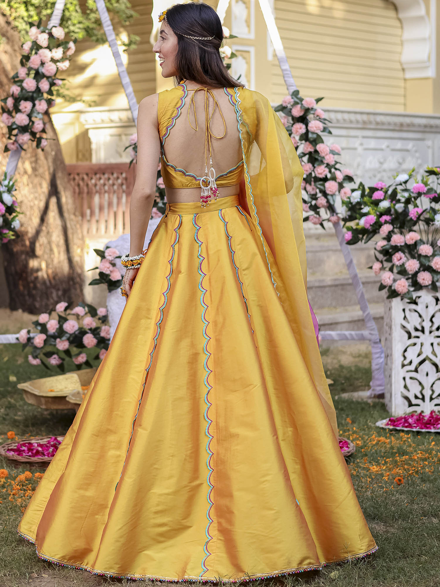 Yellow Scallop Lehenga Set