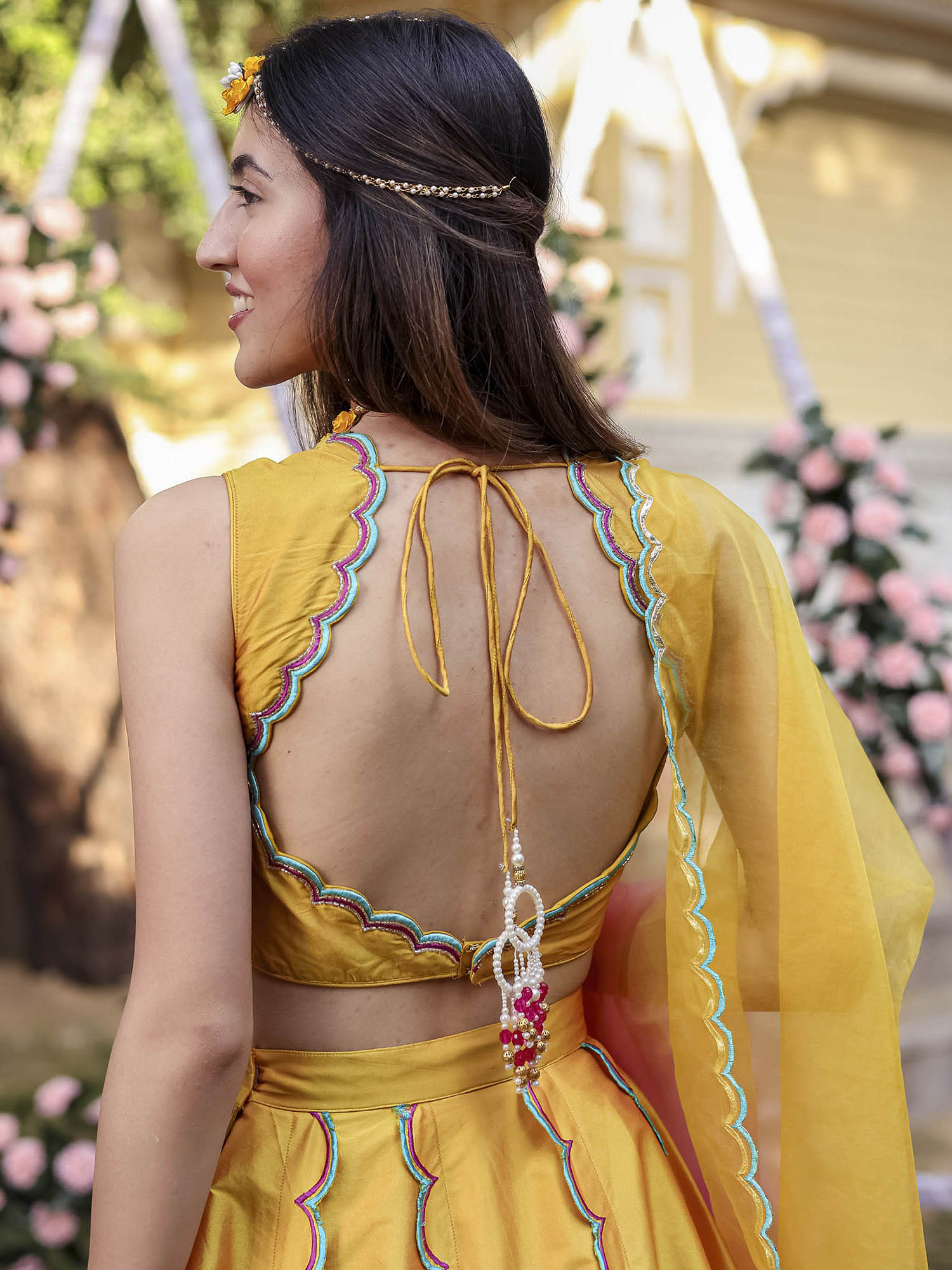 Yellow Scallop Lehenga Set