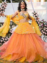 Yellow Leheriya Lehenga