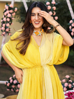 Yellow Lurex Kaftan