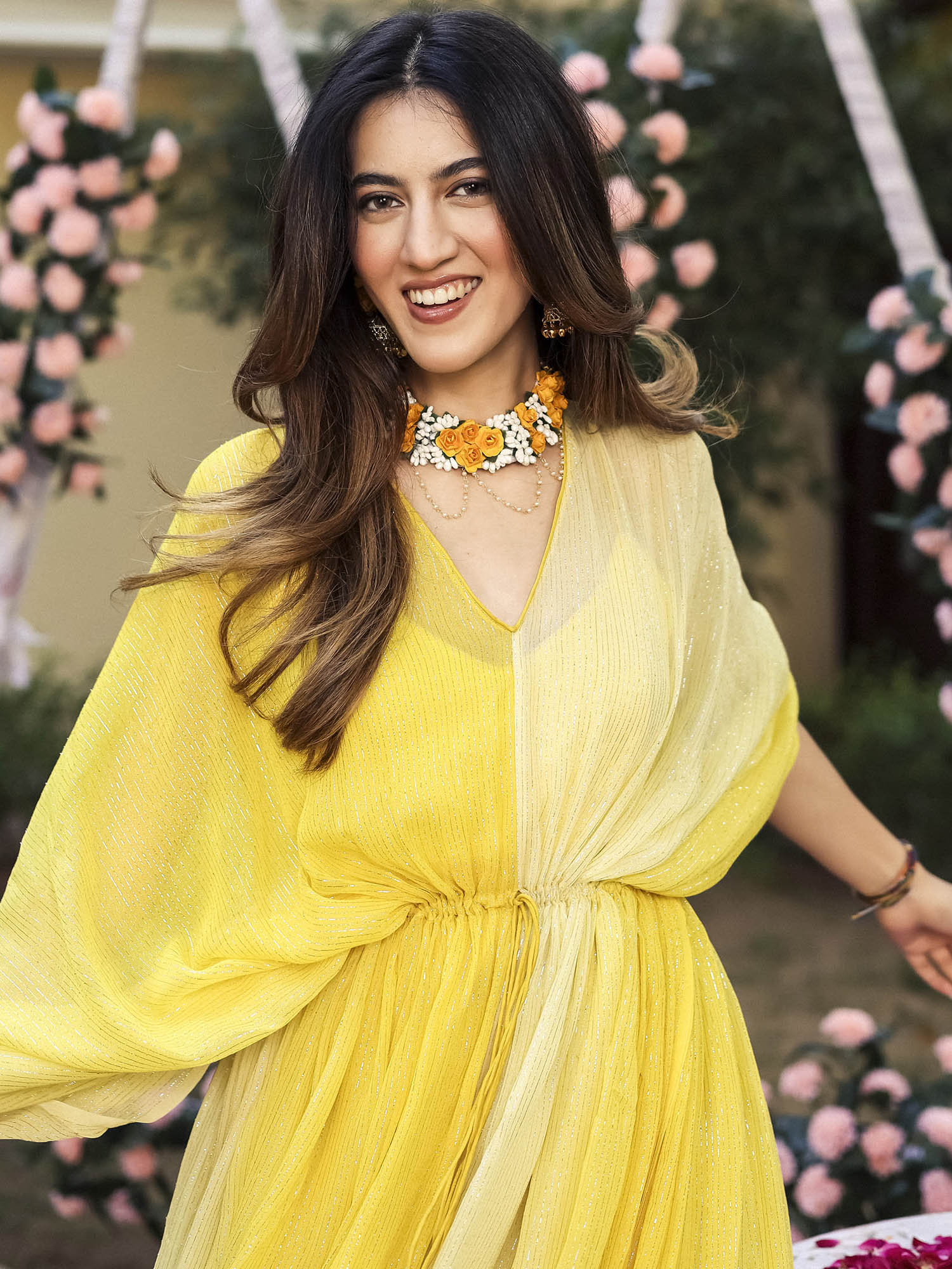 Yellow Lurex Kaftan