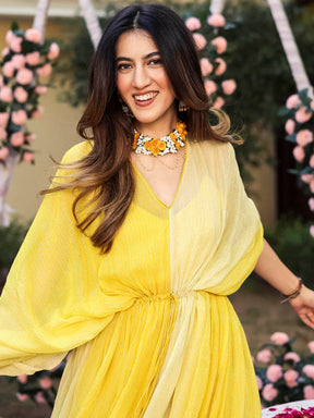 Yellow Lurex Kaftan