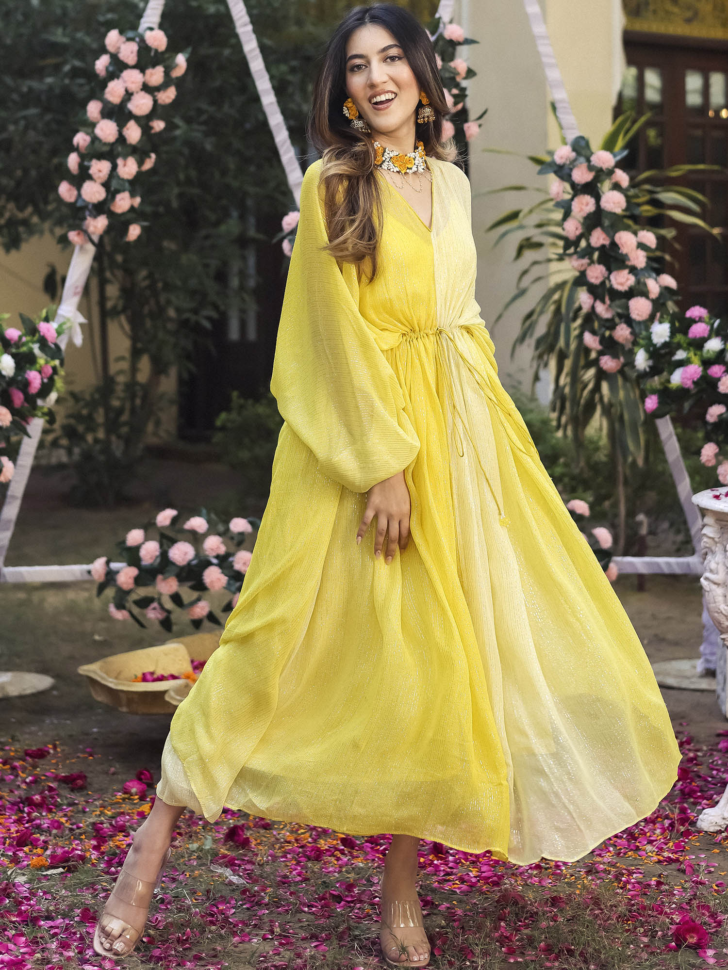 Yellow Lurex Kaftan