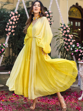 Yellow Lurex Kaftan