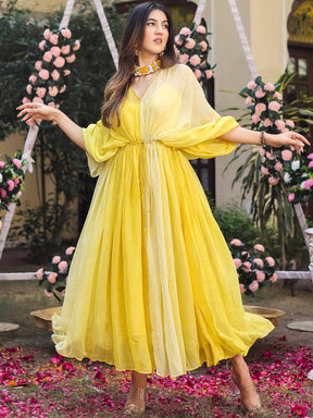 Yellow Lurex Kaftan